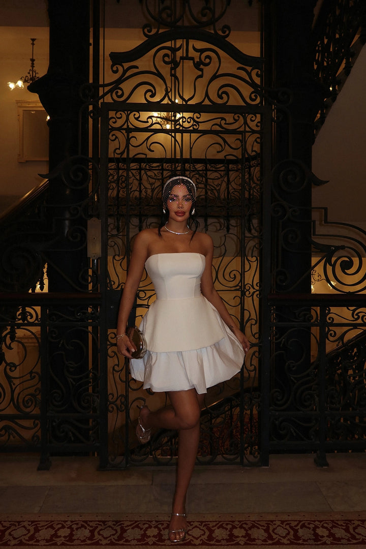 EYY Women White Strapless Mini Dress - Caguas