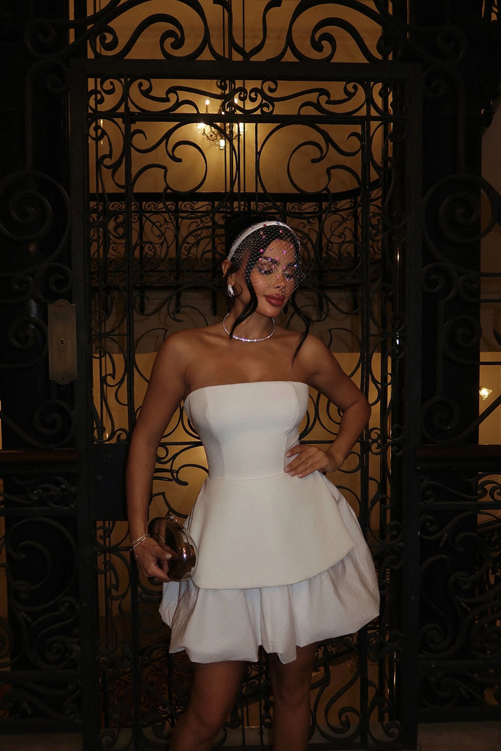 EYY Women White Strapless Mini Dress - Caguas