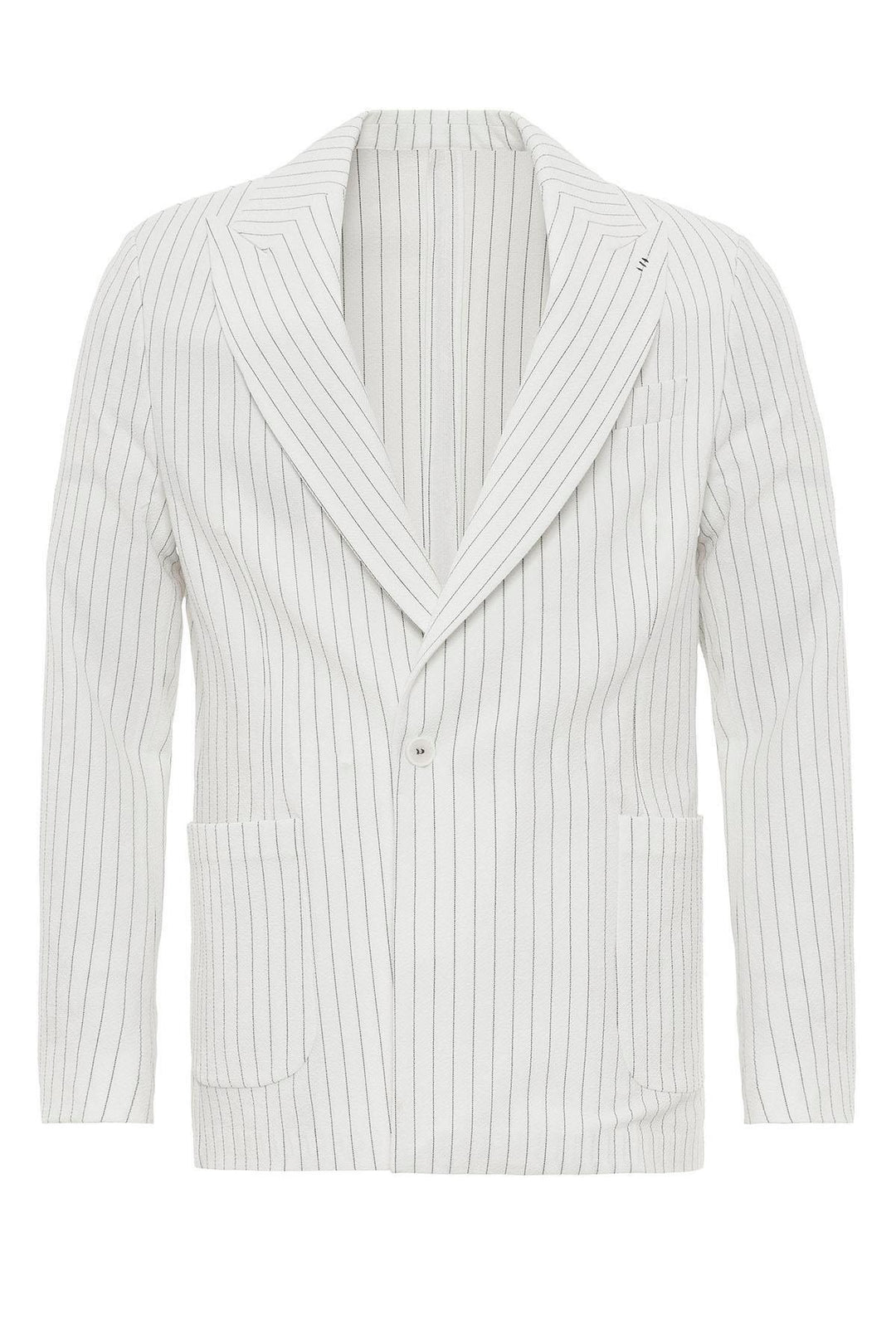 ANT Antioch White Single Button Double Breasted Striped Men's Blazer Jacket - Wermelskirchen
