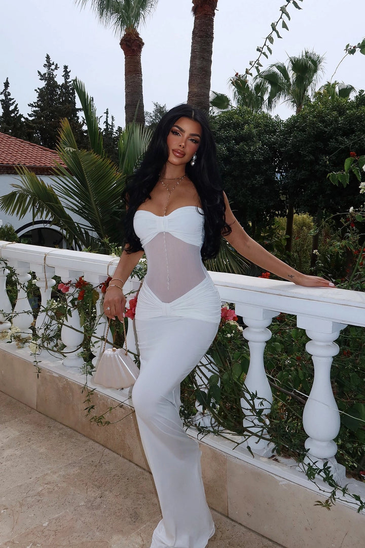 EYY Women White Transparent Long Dress - Tienen
