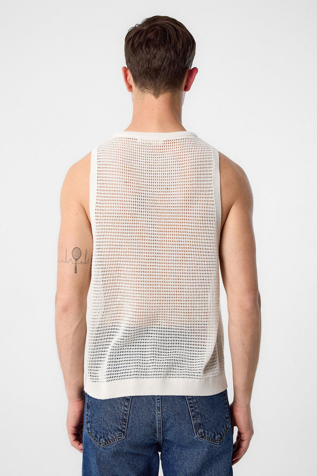 ANT Antioch White Knitted Men's Tank Top - Canterbury