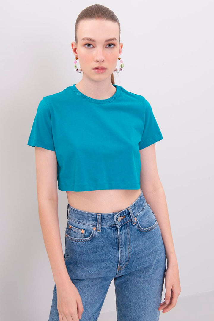 BSL Women Crew Neck Crop T-Shirt - Cicero
