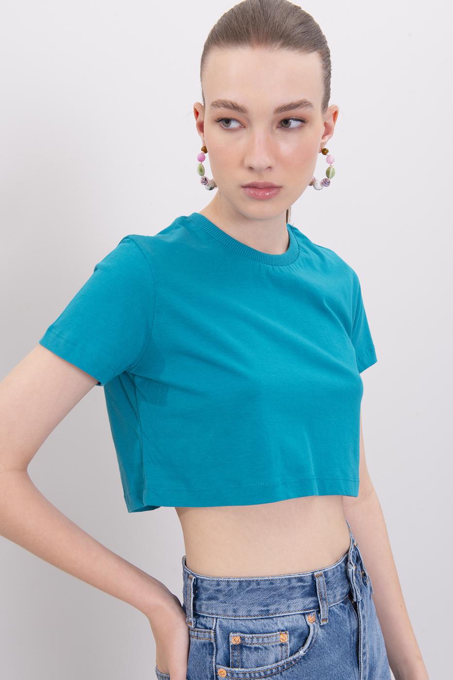 BSL Women Crew Neck Crop T-Shirt - Cicero