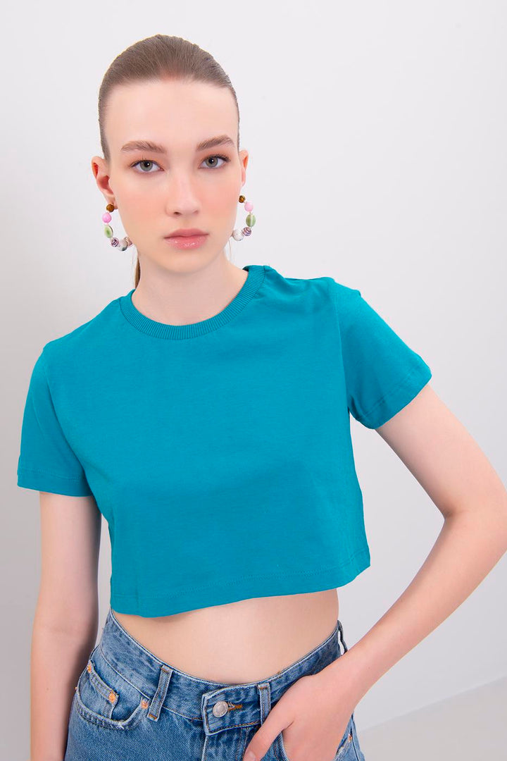 BSL Women Crew Neck Crop T-Shirt - Cicero
