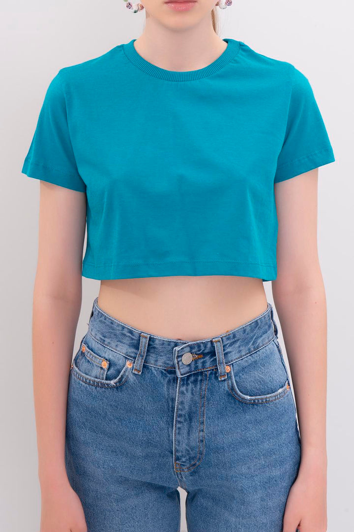 BSL Women Crew Neck Crop T-Shirt - Cicero