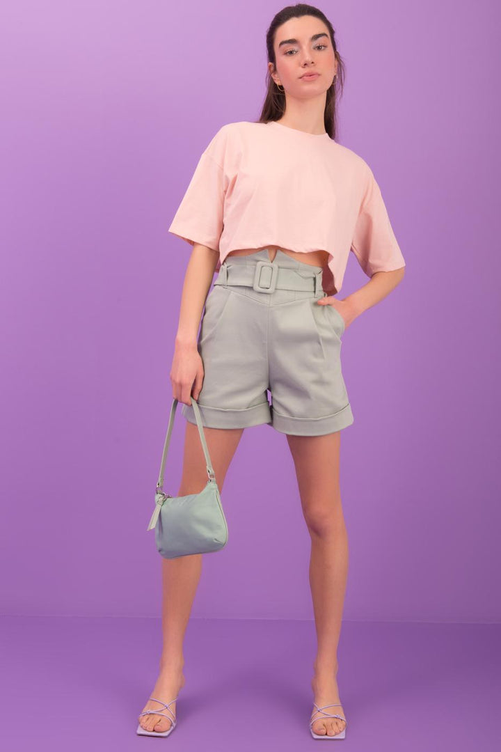 BSL Women Round Neck Short Sleeve Crop T-Shirt - Wentzville