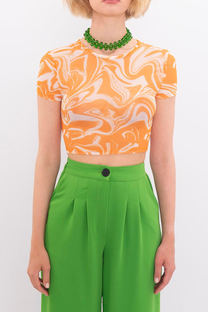 BSL Women Crew Neck Short Sleeve Tulle Body - Juchitán de Zaragoza