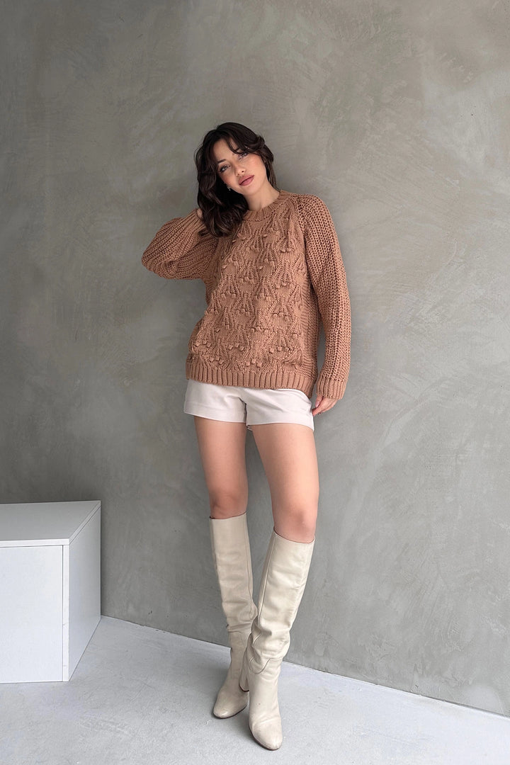 Biscuit Bicycle Collar Ruffle Detailed Knit Sweater BC24A2041 - Villahermosa