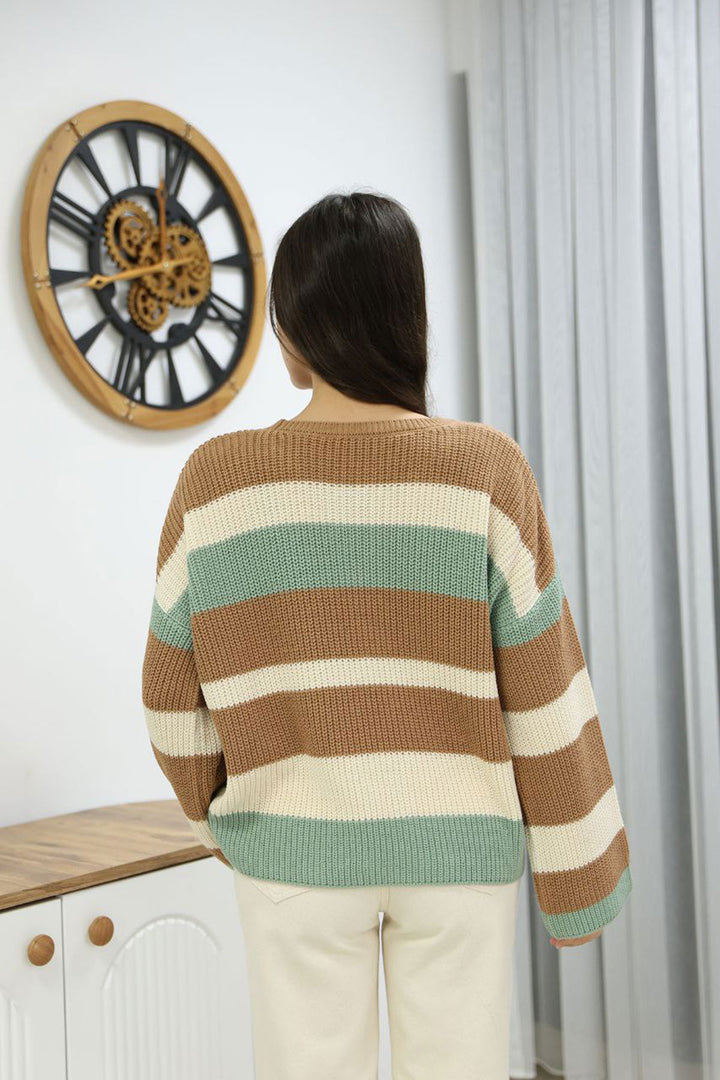Biscuit Bicycle Collar Striped Patterned Sweater BCES-252006 - Heidenheim