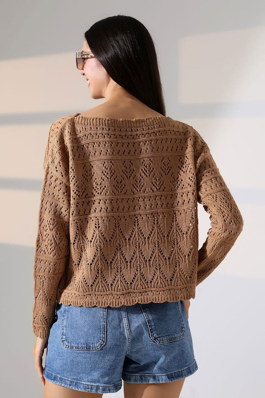 Biscuit Bicycle Collar Lace Patterned Sweater BCES-252043 - Brugherio