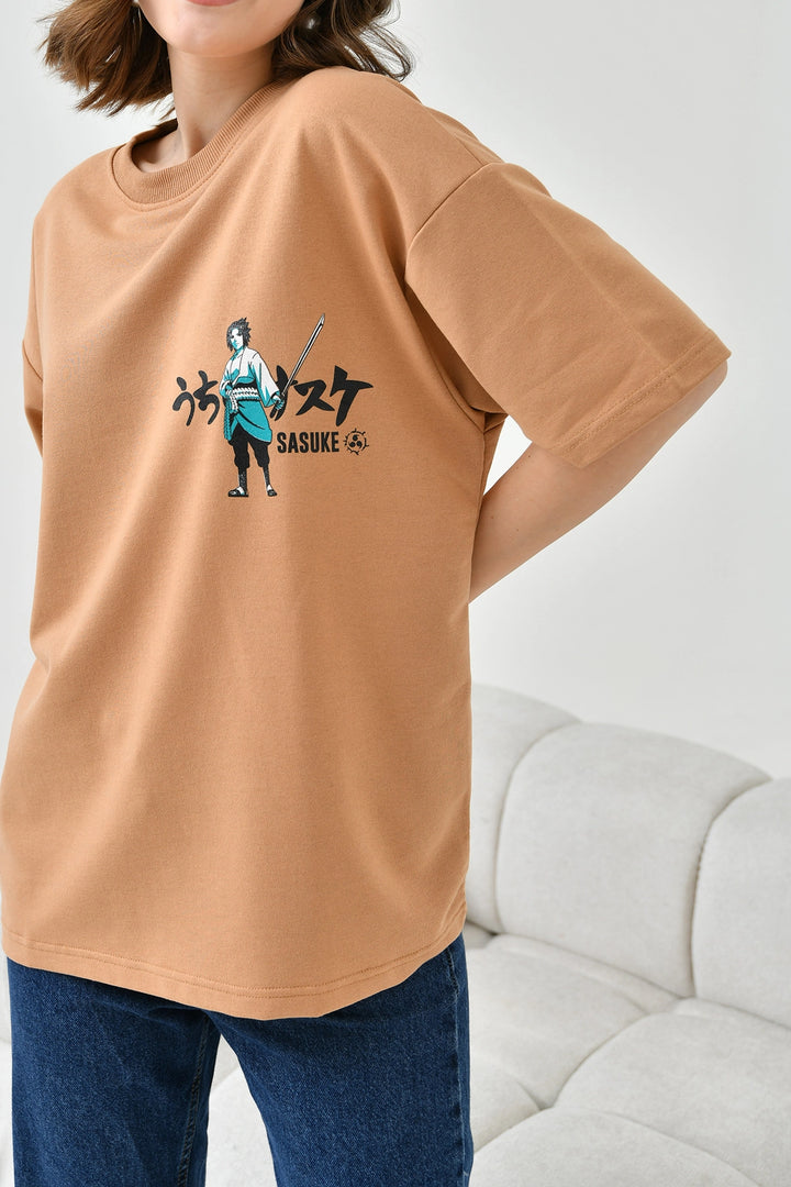 Biscuit Bicycle Collar Two Thread Back Printed Oversize T-Shirt BC241126 - Oxford
