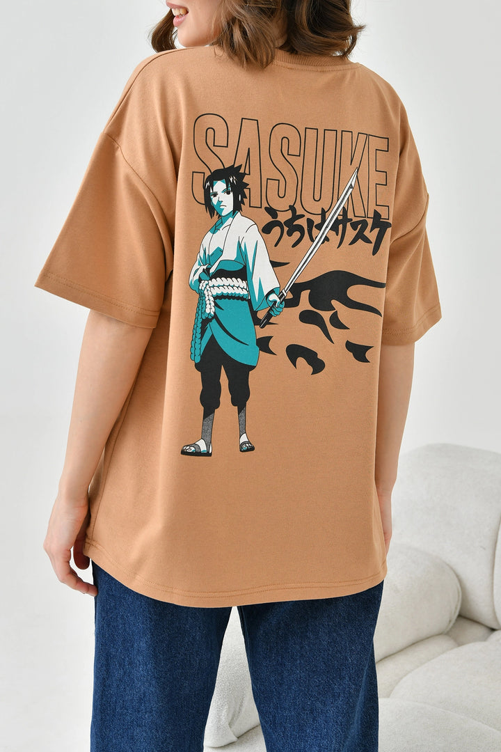 Biscuit Bicycle Collar Two Thread Back Printed Oversize T-Shirt BC241126 - Oxford