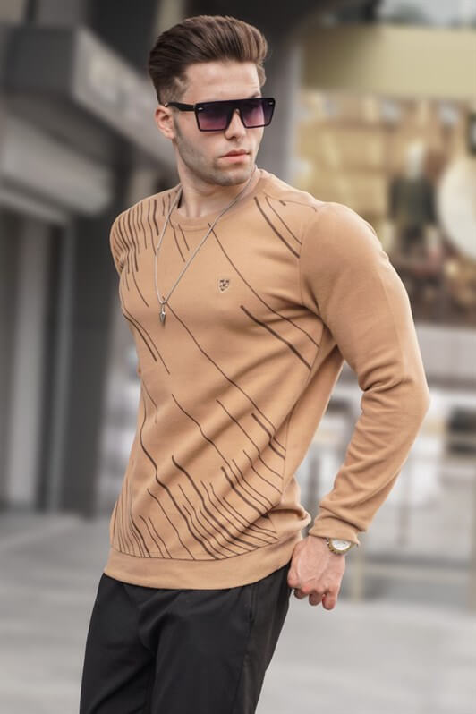 MDX Biscuit Patterned Bicycle Neck Sweater 5963 - Romford