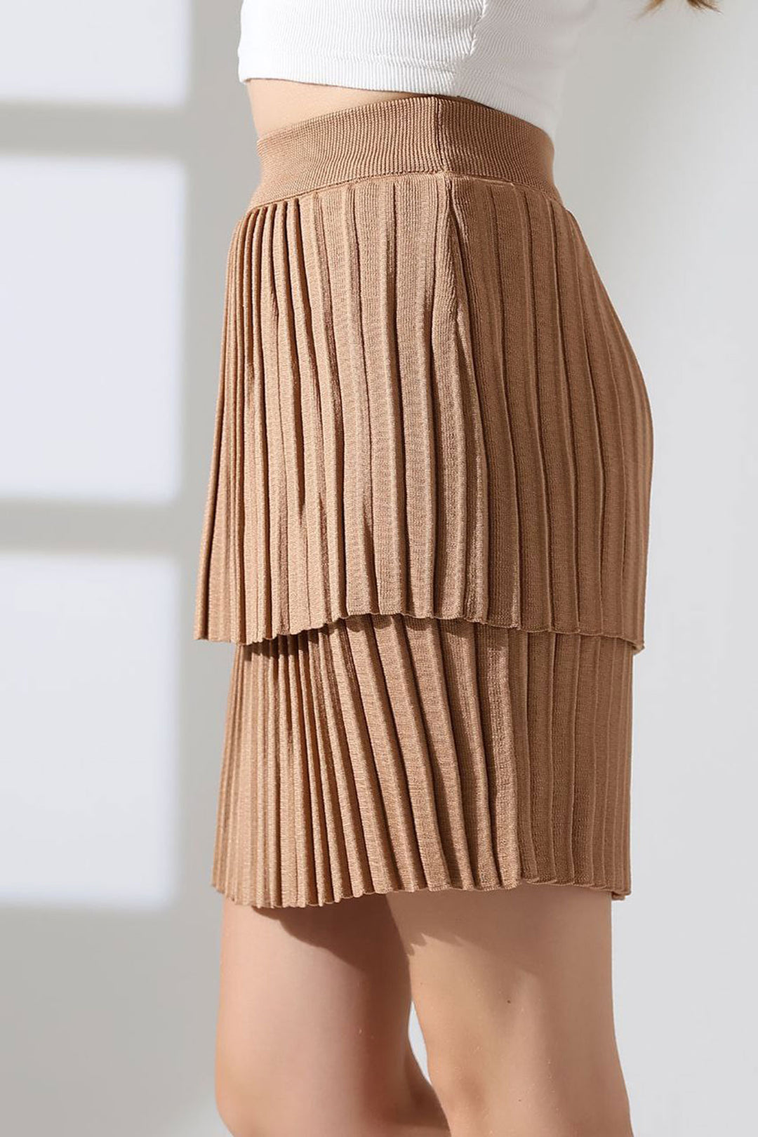 Biscuit Layered Pile Skirt BCES-252002 - Strood