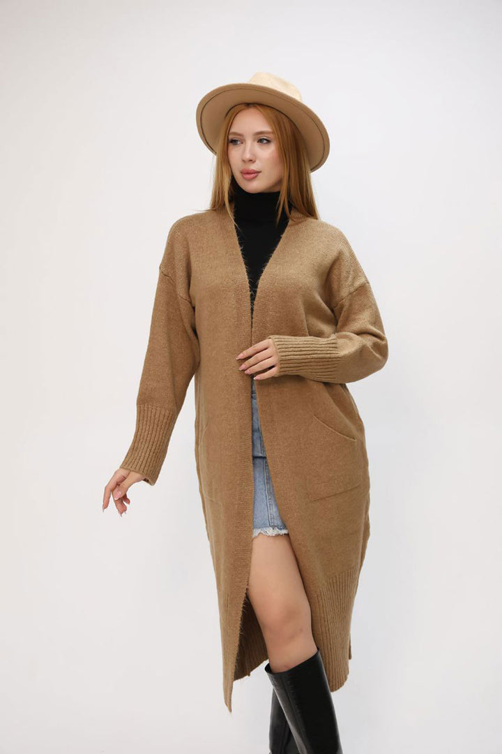 Biscuit Loose Soft Knit Cardigan BCES-252009 - Tamazunchale