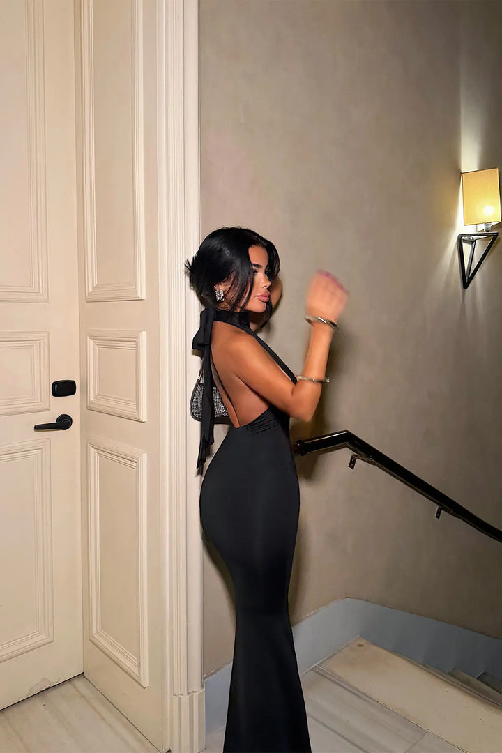 EYY Women Black Basic Long Dress - Racine