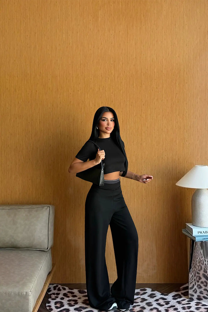 EYY Women Black Basic Pants Set - Leyland