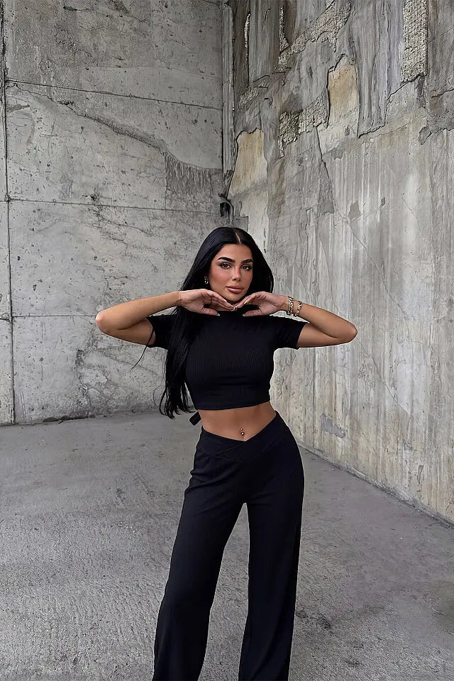 EYY Women Black Basic Pants Set - Campi Bisenzio