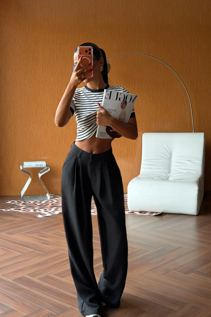 EYY Women Black Basic Trousers - Bolzano