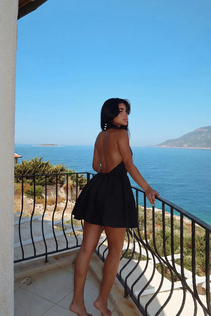 EYY Women Black Belluno Mini Backless Dress - Fontenay-sous-Bois