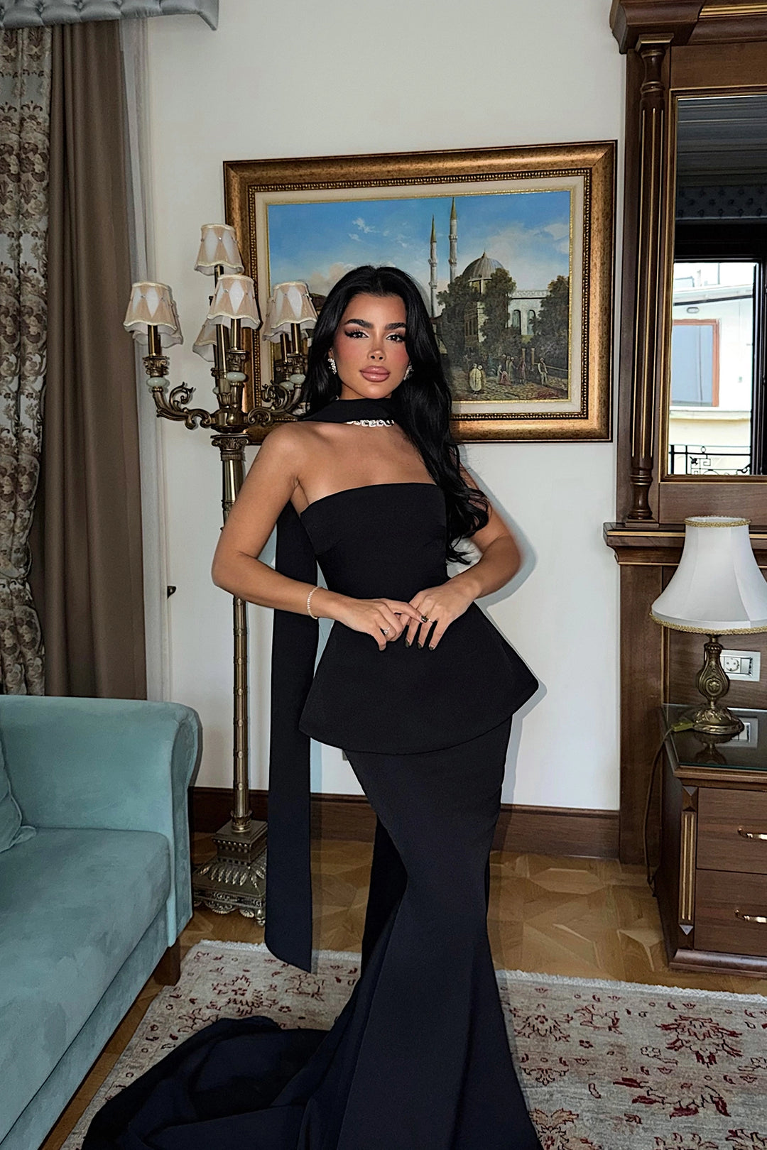 EYY Women Black Benedita Long Scarf Dress - Chalándri