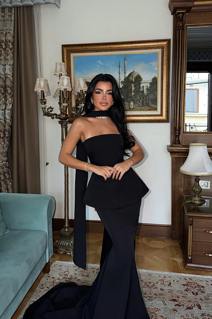 EYY Women Black Benedita Long Scarf Dress - Chalándri