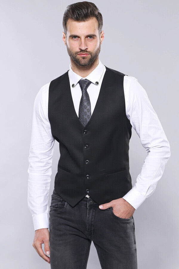 WSS Black Blazer Vest Set  - Waterbury
