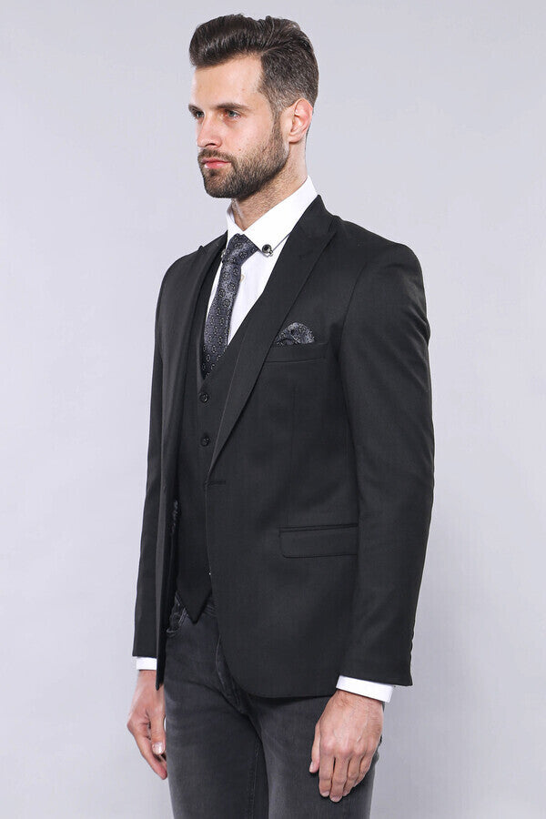 WSS Black Blazer Vest Set  - Waterbury