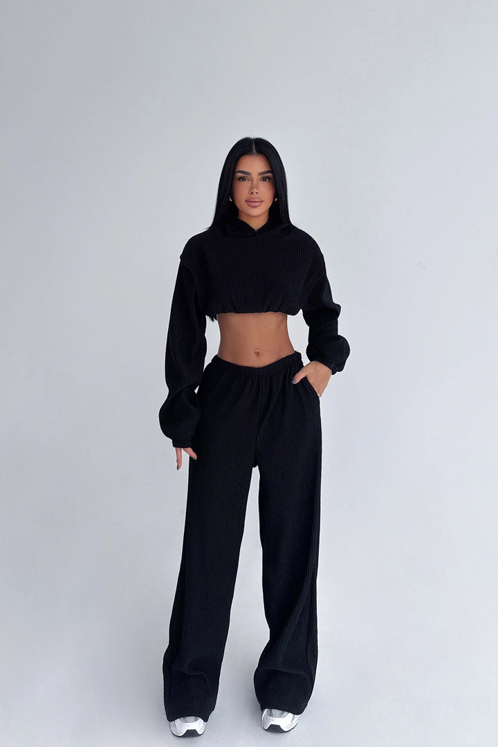 EYY Women Black Dixie Hoodie and Top Set - Smyrna