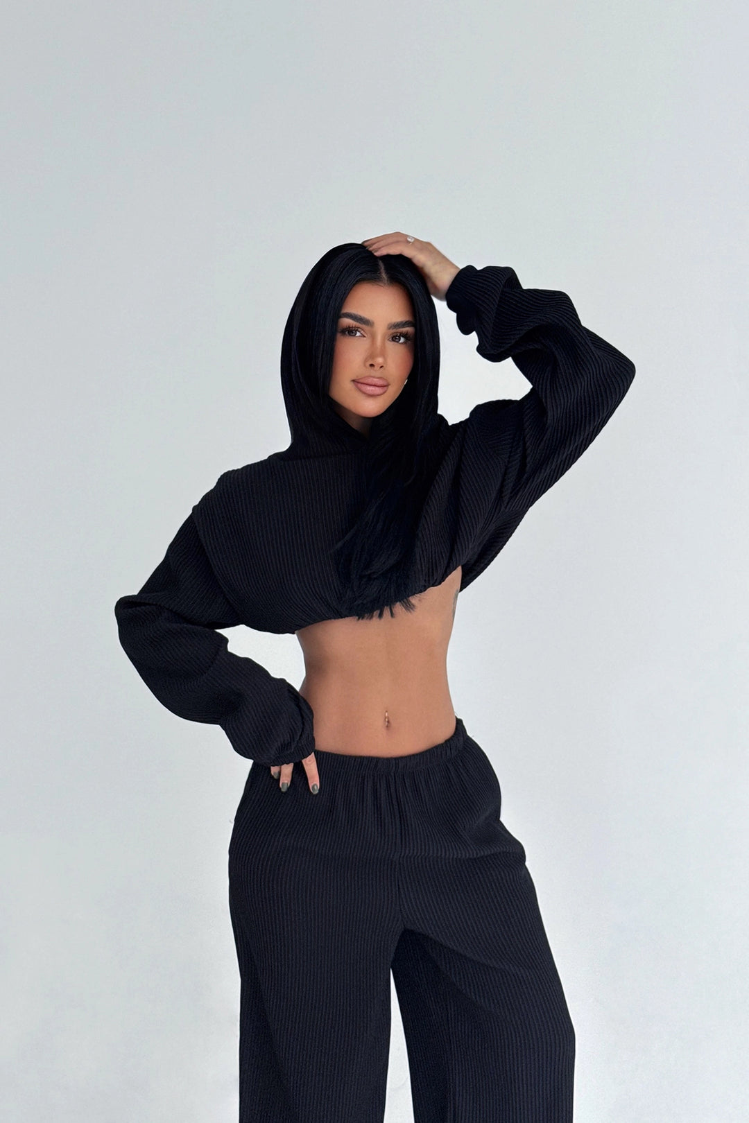 EYY Women Black Dixie Hoodie and Top Set - Smyrna
