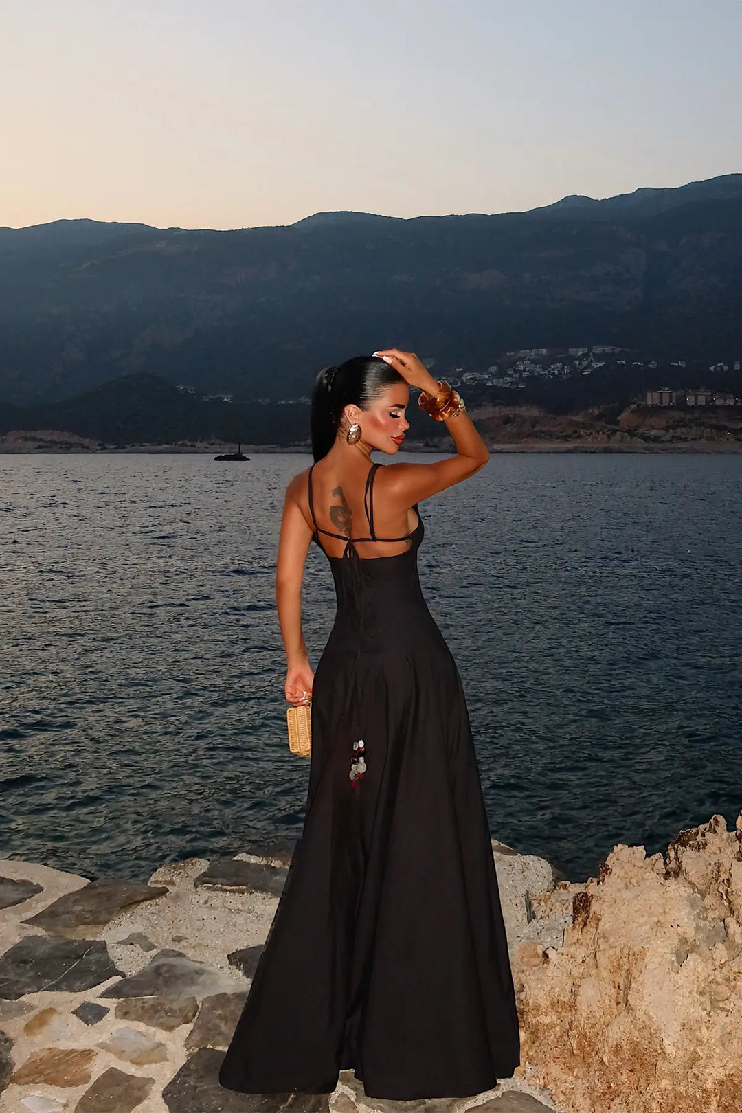 EYY Women Black Dress with Bead Detail - Terracina