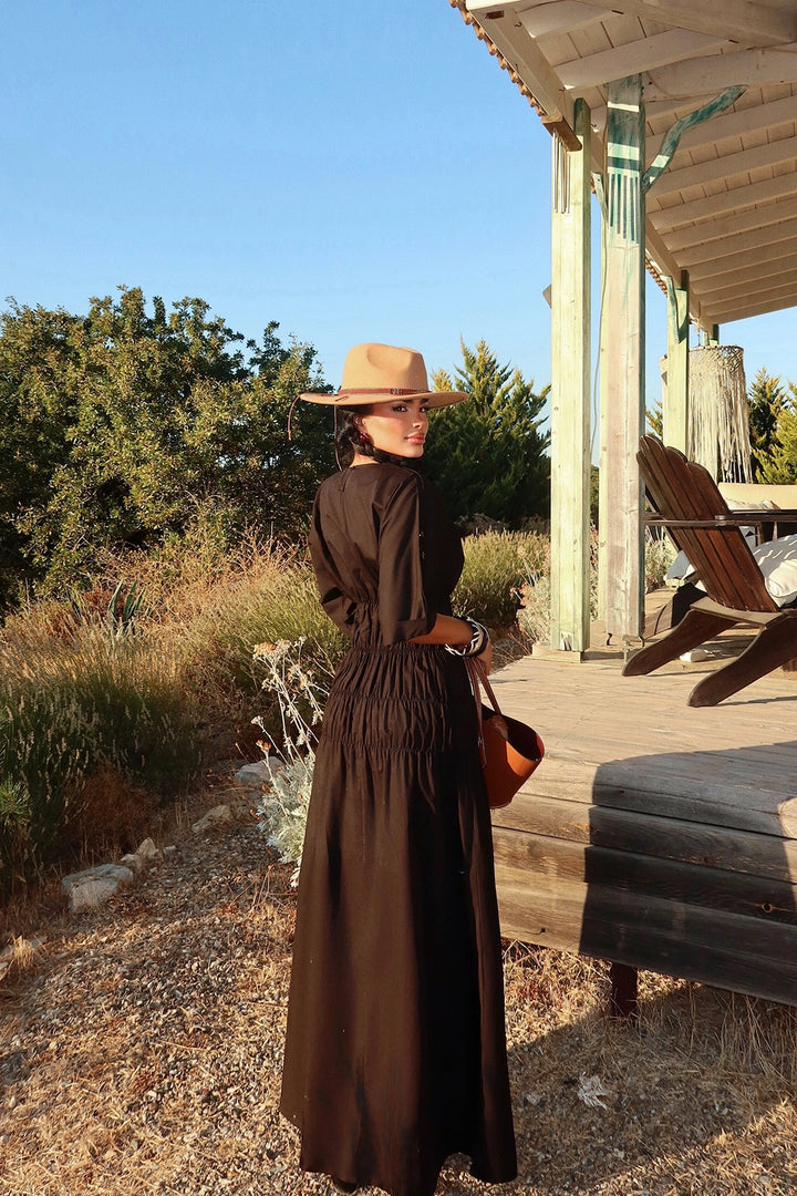 EYY Women Black Flounce Long Dress - Waterbury