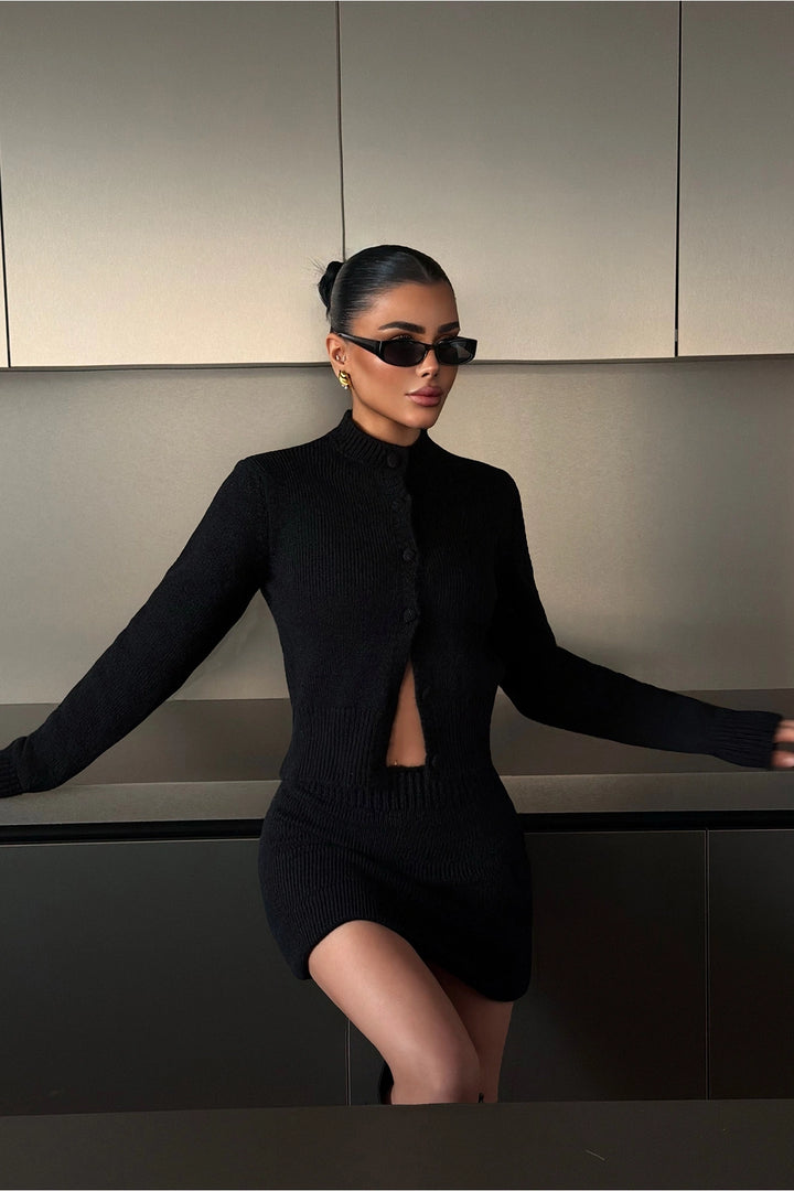 EYY Women Black Knit Skirt Set - Mount Vernon