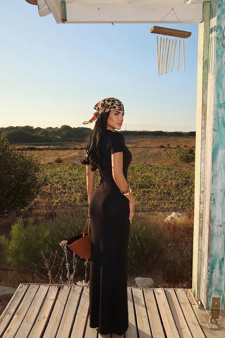 EYY Women Black Knitted Long Dress - Santurce-Antiguo