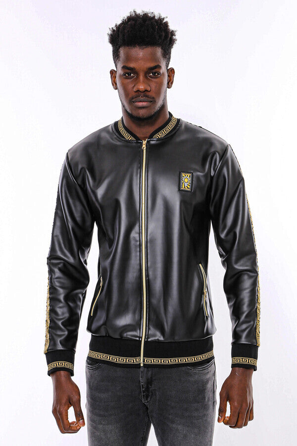 WSS Black Leather Touch Seasonal Coat  - Singen