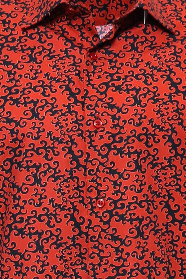 WSS Black Patterned Shirt Over Burgundy  - Lage