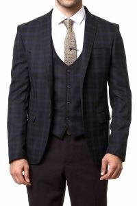 WSS Black Plaid Men's Winter 3 Piece Suit  - Nova Kakhovka