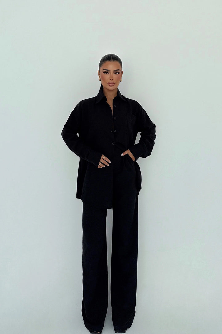 EYY Women Siyah Cep Detaylı Pantolon Takımı - Cheshunt