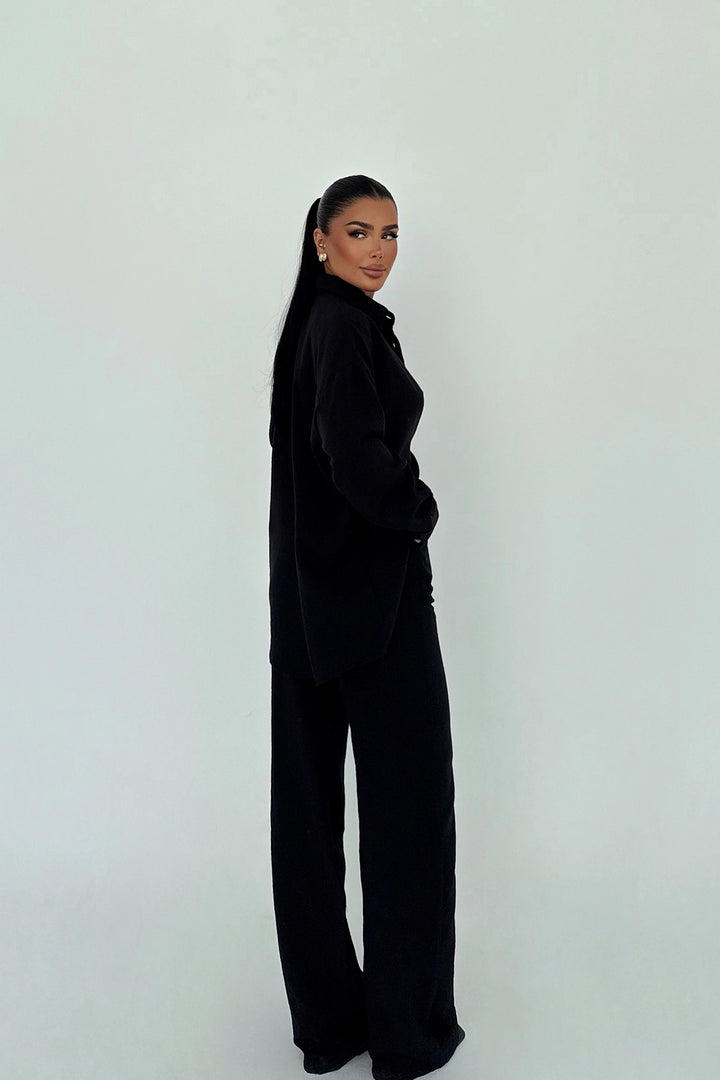 EYY Women Siyah Cep Detaylı Pantolon Takımı - Cheshunt