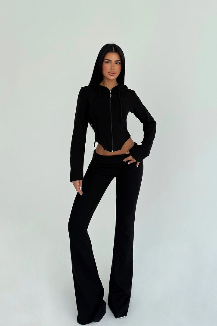 EYY Women Black Pointelle Tracksuit - Rubí