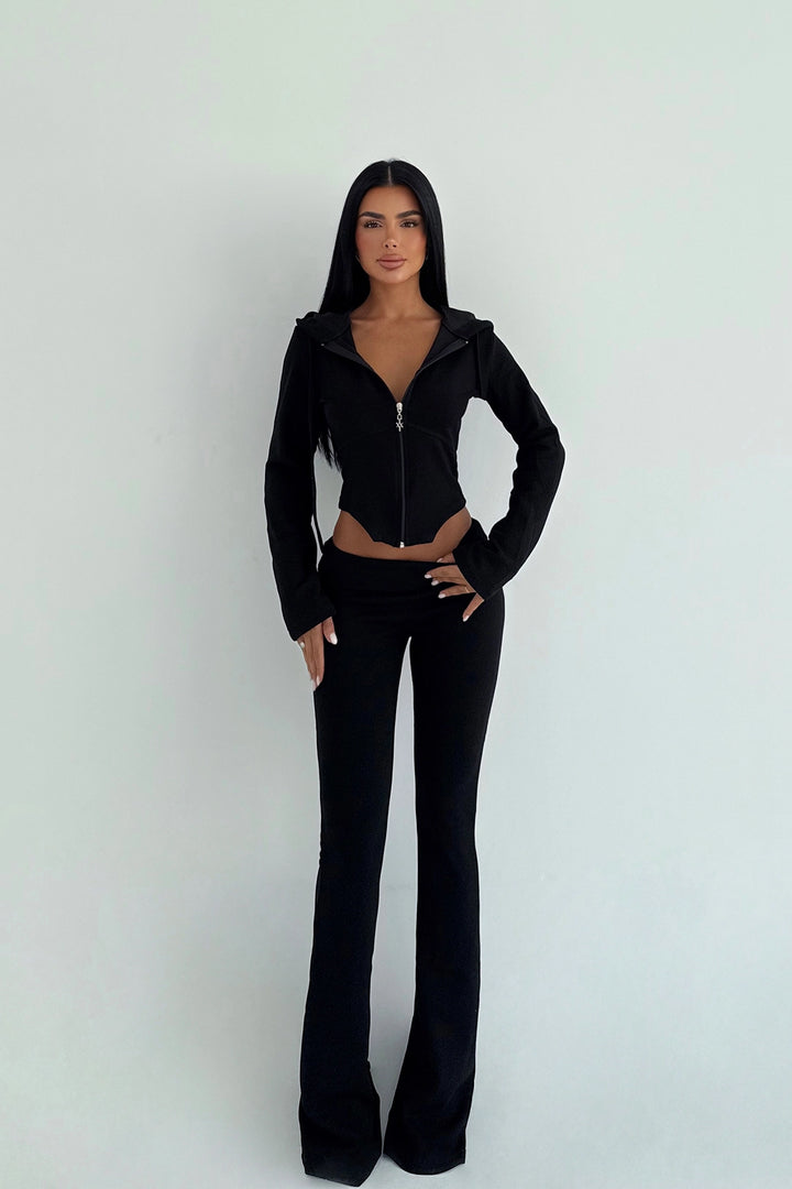 EYY Women Black Pointelle Tracksuit - Rubí