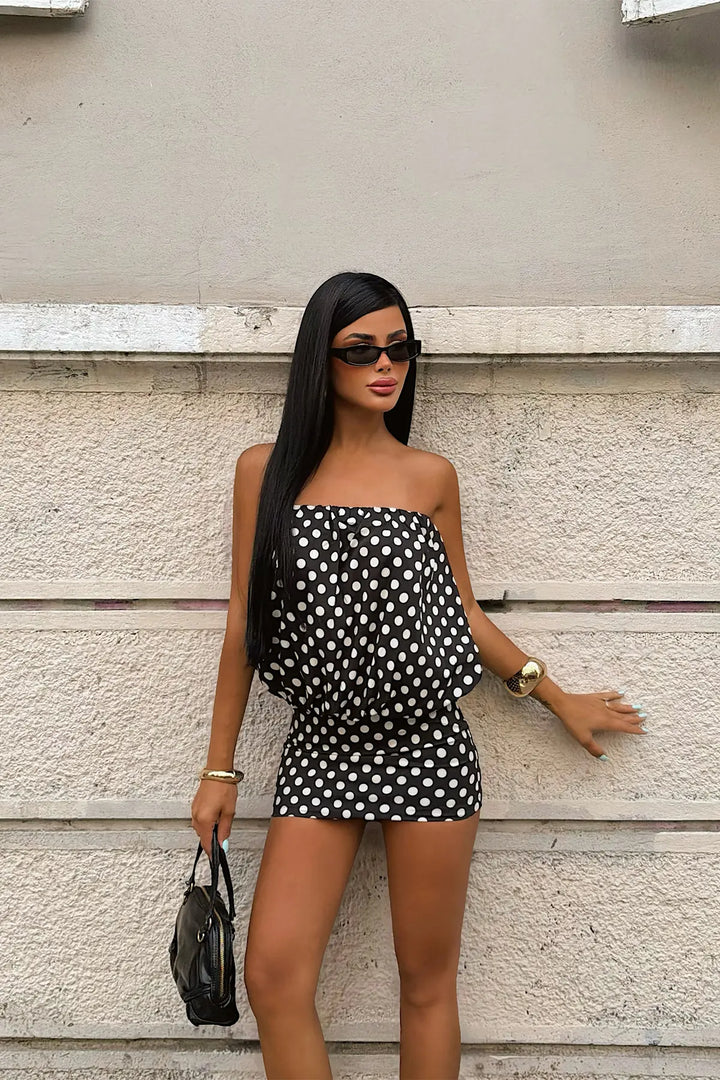 EYY Women Black Polka-Dot Dress - San Remo