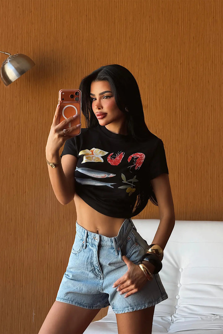 EYY Women Black Printed T-Shirt - Lakewood