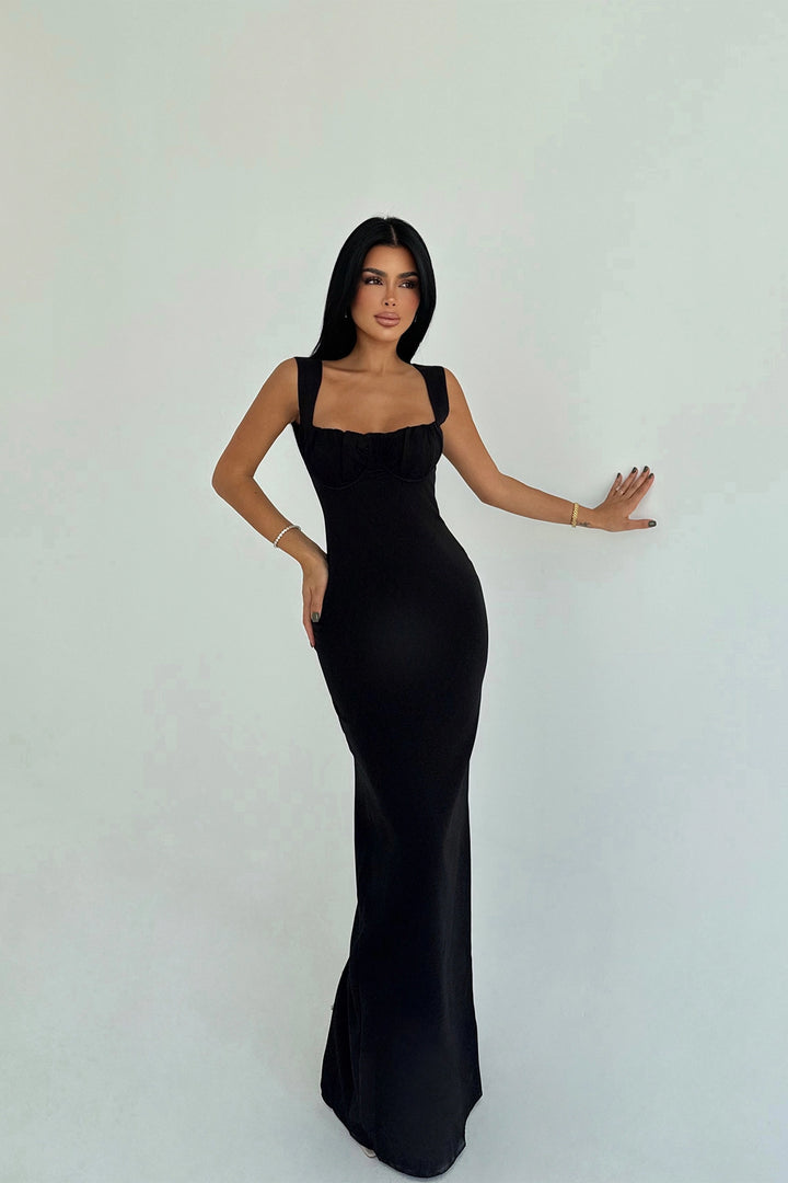 EYY Women Siyah Şal Elbise Uzun - Preston