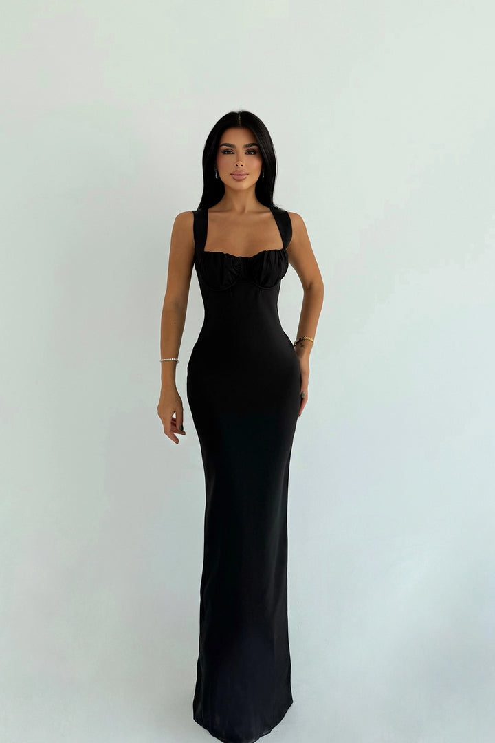 EYY Women Siyah Şal Elbise Uzun - Preston