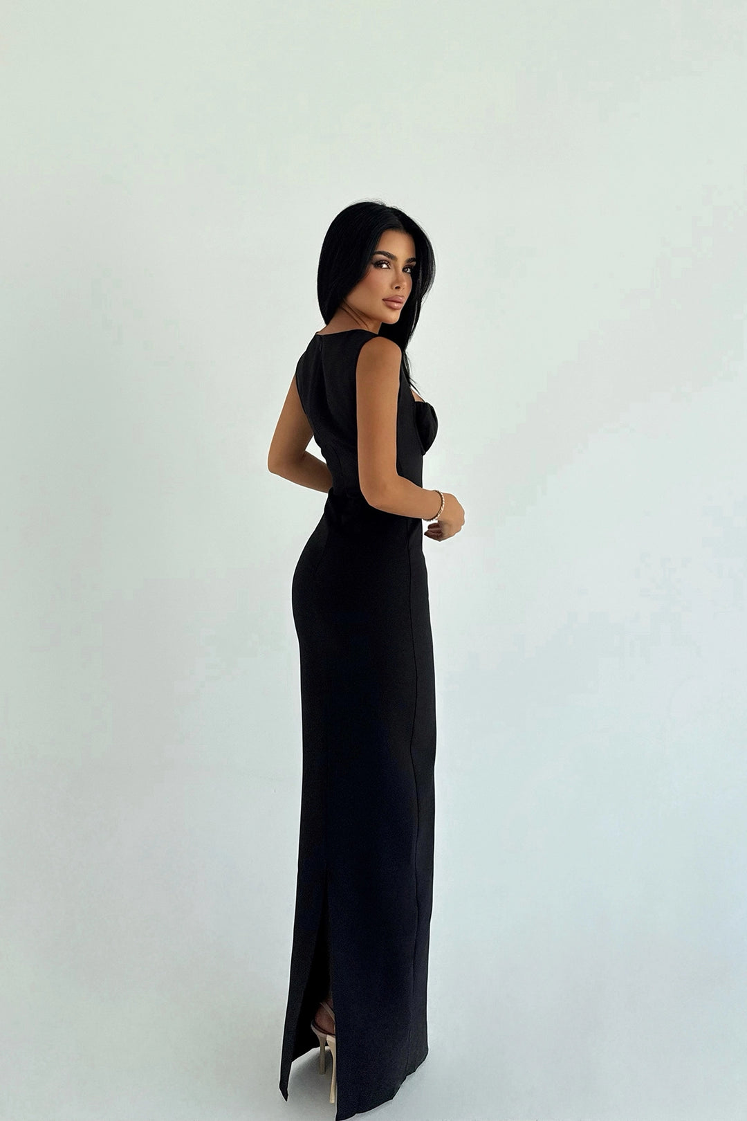 EYY Women Siyah Şal Elbise Uzun - Preston