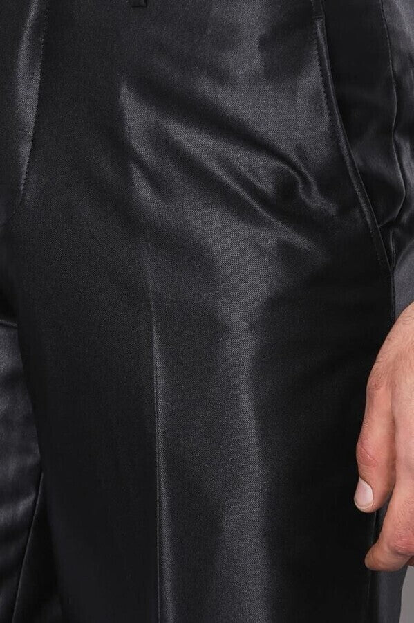 WSS Black Shiny Men's Suit   - Hialeah