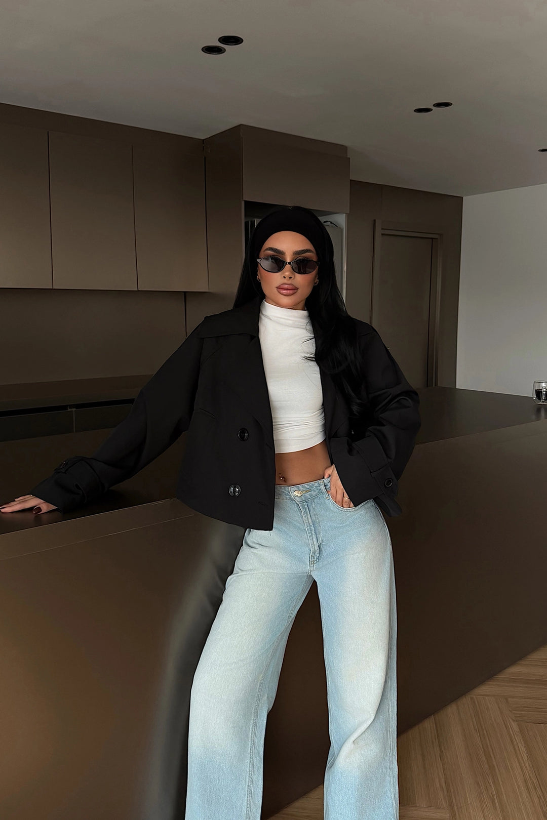 EYY Women Siyah Kısa Ceket - Tarragona