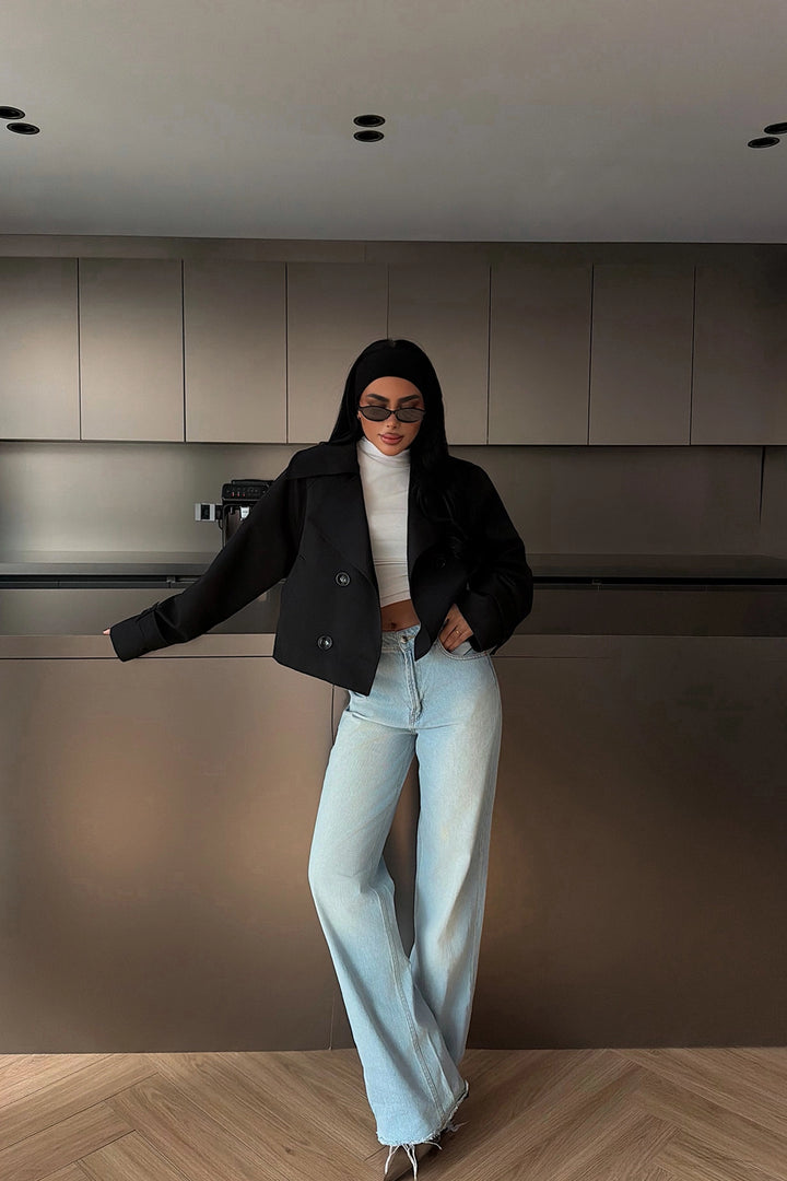 EYY Women Siyah Kısa Ceket - Tarragona