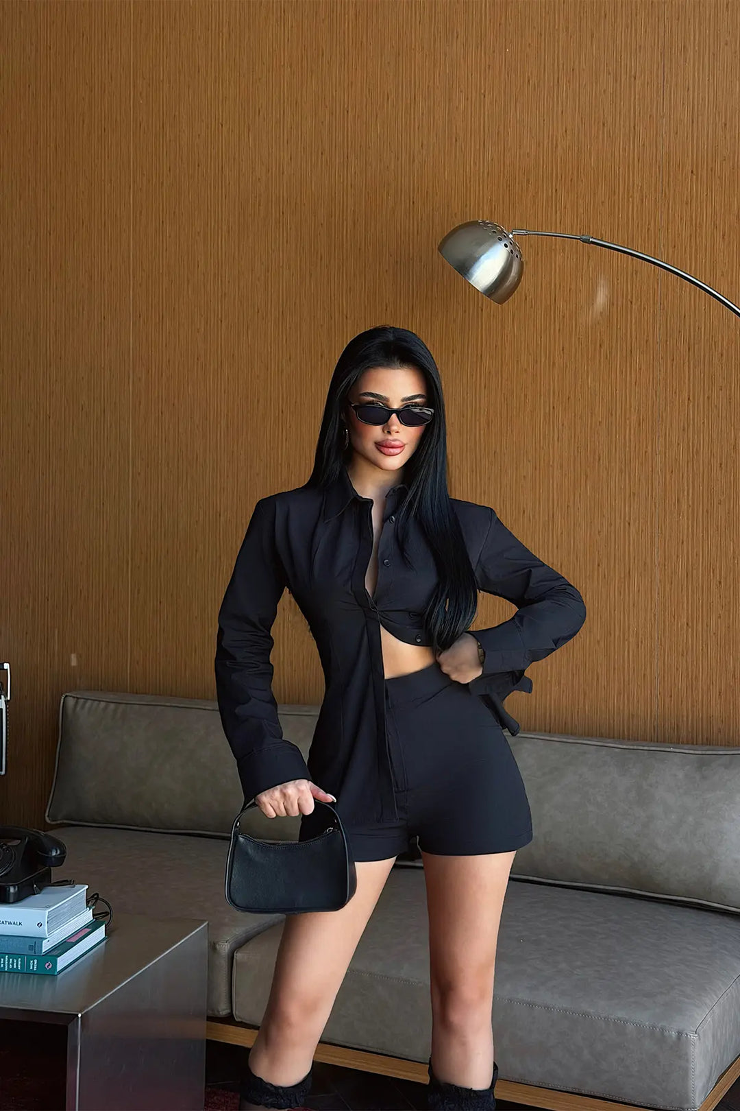 EYY Women Black Shorts Set - Wylie